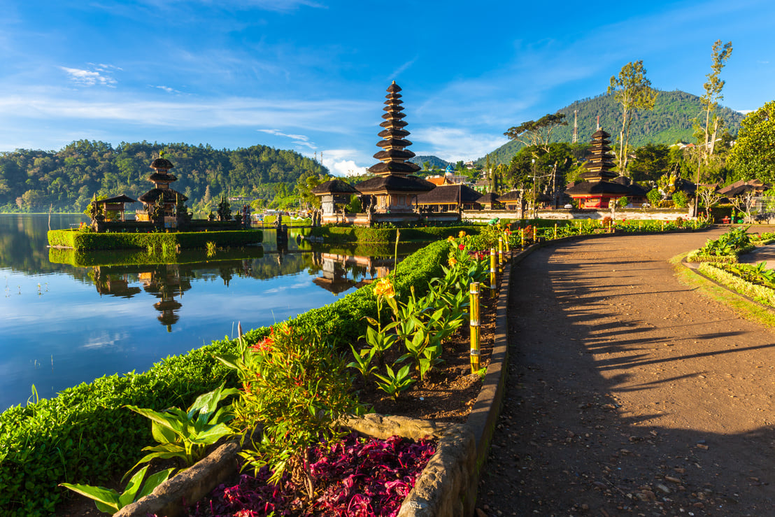 Pura Ulun Danu Bratan at sunrise, Bali, Indonesia